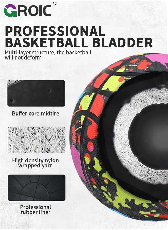GROIC Basketball Standard Offical Size 7 Indoor Outdoor Basketball Pu Leather Game Basketball,Game Training Universal Basketball,Outdoor Sports Goods  - Image 3