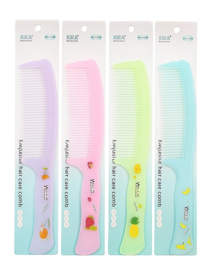 KIRA Multi-Color Hair Comb Set - Pack of 4 Exquisite Anti-Static Combs with Cute Fruit Design - Image 2