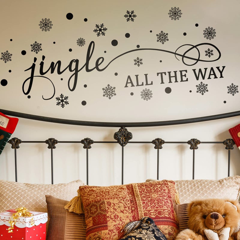 Chinco 4 Sheets Christmas Wall Decal Decor Santa Reindeer Snowflake Window Clings Vinyl Wall Art Decal Removable for Christmas Party Supplies Home Window Decor - Image 4