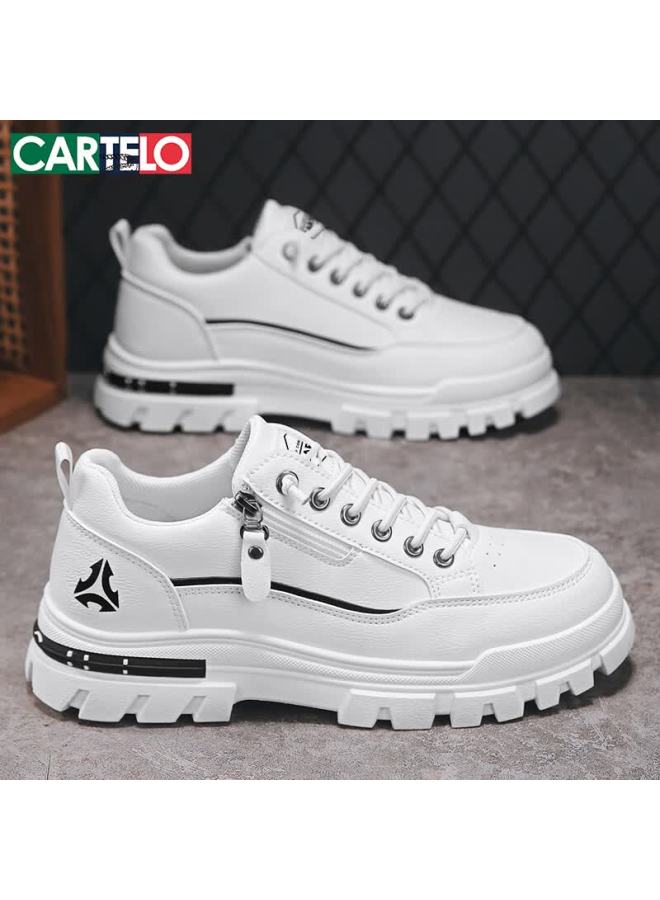 Cartelo Men's Spring  Work Casual Shoes Trendy Thick Sole Sneakers White Size 44 - Image 1