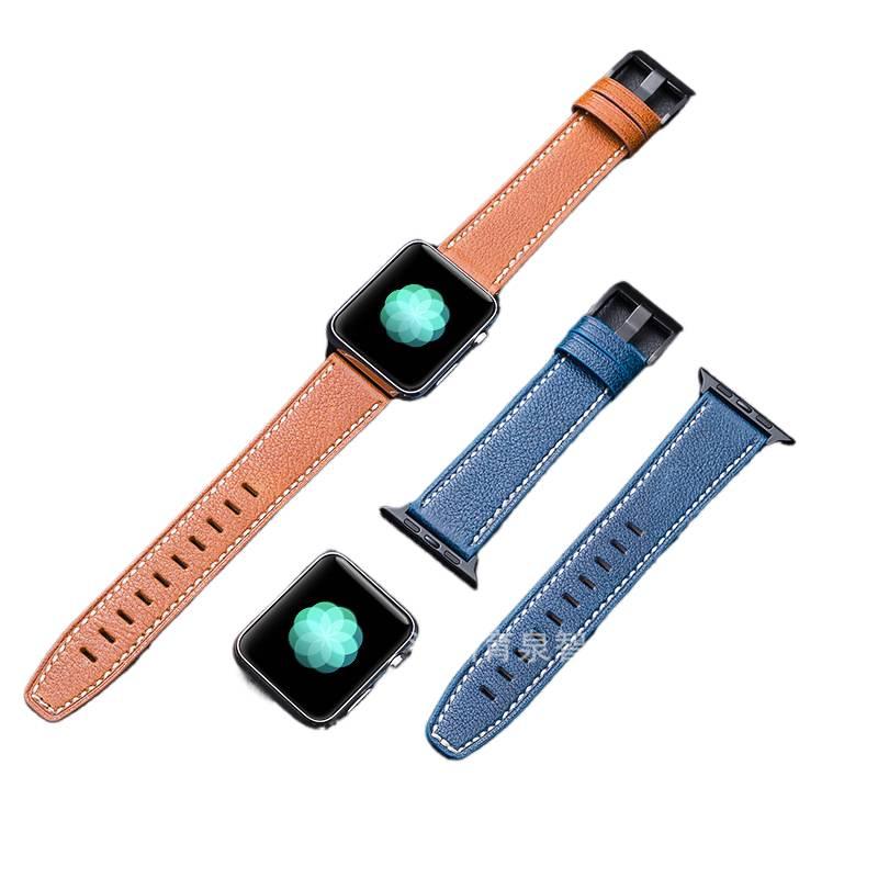 سوار ساعة ذكية سوار جلدي كلاسيكي متوافق باللون بني قابل للتعديل مع Apple Watch 38/40/41/42/44/45/49mm بملاءمة قابلة للتعديل وحزام بديل - Image 3
