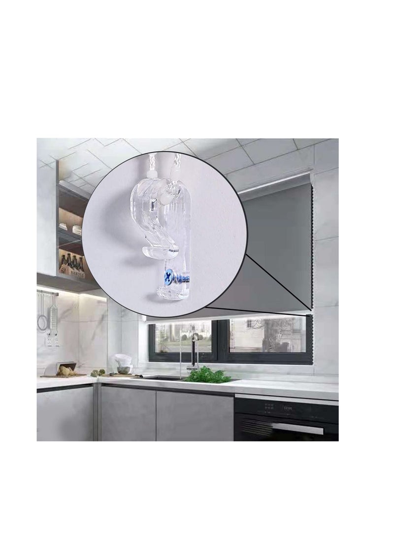 8 قطع مشابك أمان للستائر للسلك، سلسلة أمان شفافة لمثبت الستائر، خطاف تثبيت دليل السلك مشبك أمان P للستائر/الستائر - Image 5