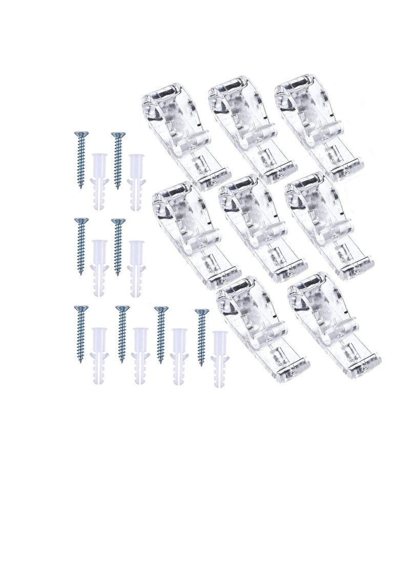 8 قطع مشابك أمان للستائر للسلك، سلسلة أمان شفافة لمثبت الستائر، خطاف تثبيت دليل السلك مشبك أمان P للستائر/الستائر - Image 1