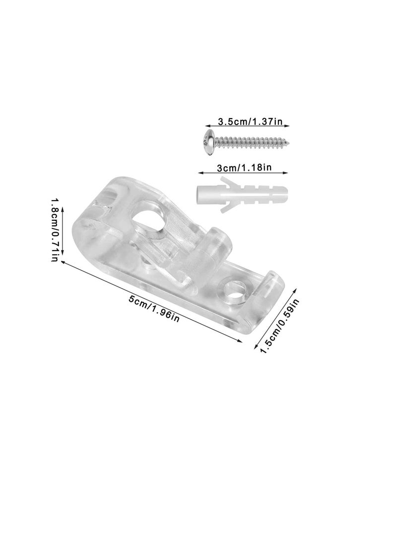 8 قطع مشابك أمان للستائر للسلك، سلسلة أمان شفافة لمثبت الستائر، خطاف تثبيت دليل السلك مشبك أمان P للستائر/الستائر - Image 2