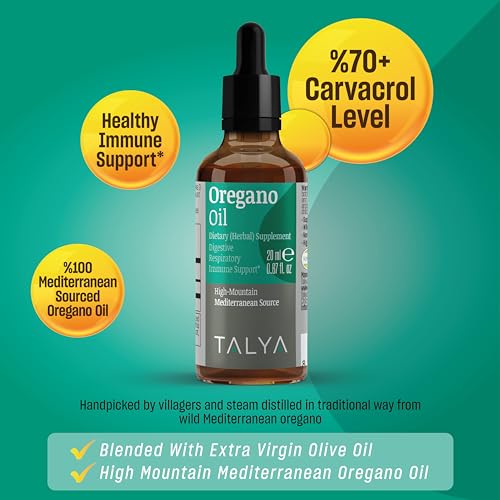 TALYA Oregano Oil 0.67 fl.oz | Oil of Oregano Liquid | Immune Support, High Carvacrol, Digestive Health | Non-GMO | Vegan | Mediterranean Oregano - Image 2