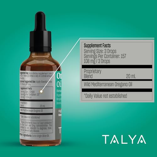 TALYA Oregano Oil 0.67 fl.oz | Oil of Oregano Liquid | Immune Support, High Carvacrol, Digestive Health | Non-GMO | Vegan | Mediterranean Oregano - Image 5