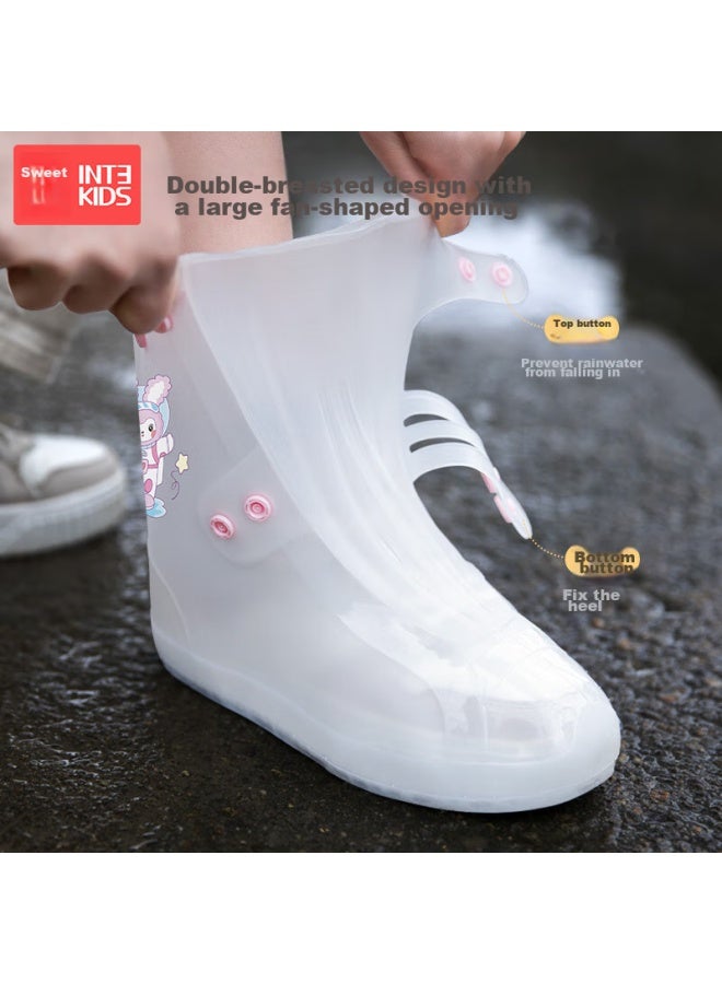 Tiantianzai Children's Rain Shoe Covers For Boys And Girls, Waterproof Shoe Covers, Portable, For Students On Rainy Days, Non-slip, Thickened, Wear-resistant, Reusable - Image 3