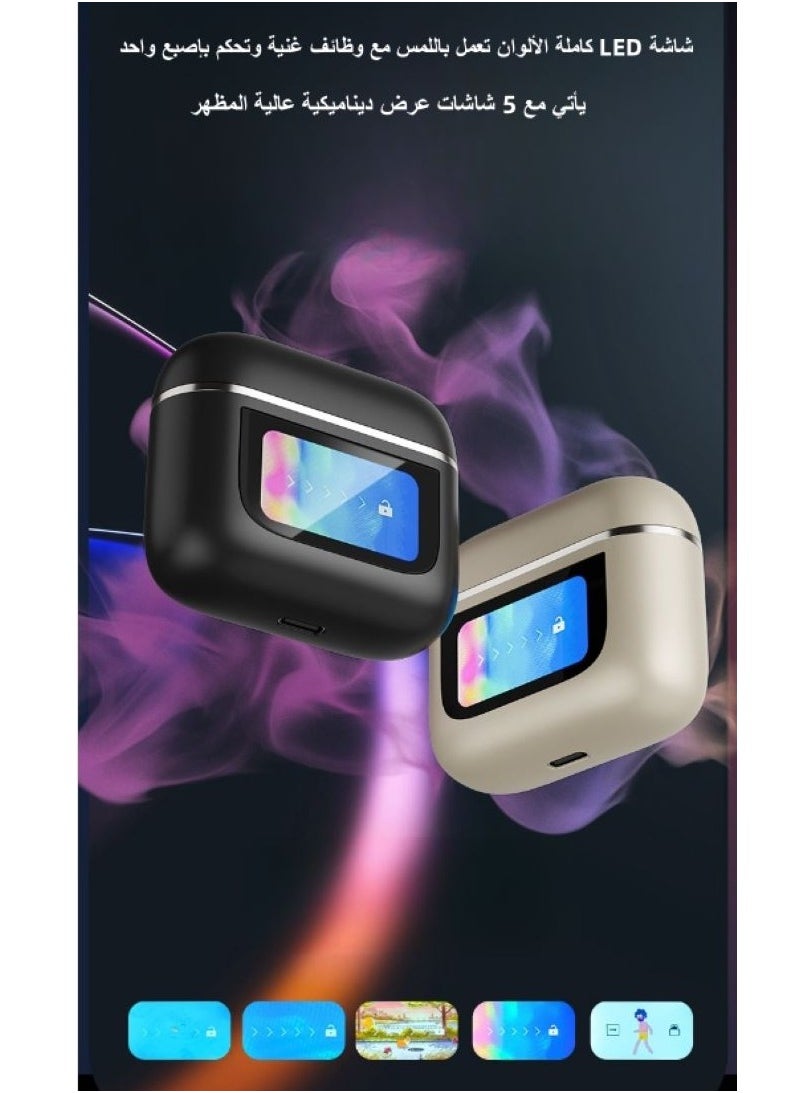 Generic - V8 Large Screen LCD Full Color Touch Screen Bluetooth Headset ANC Active Noise Cancellation Smart Screen Bluetooth Headset - Image 1