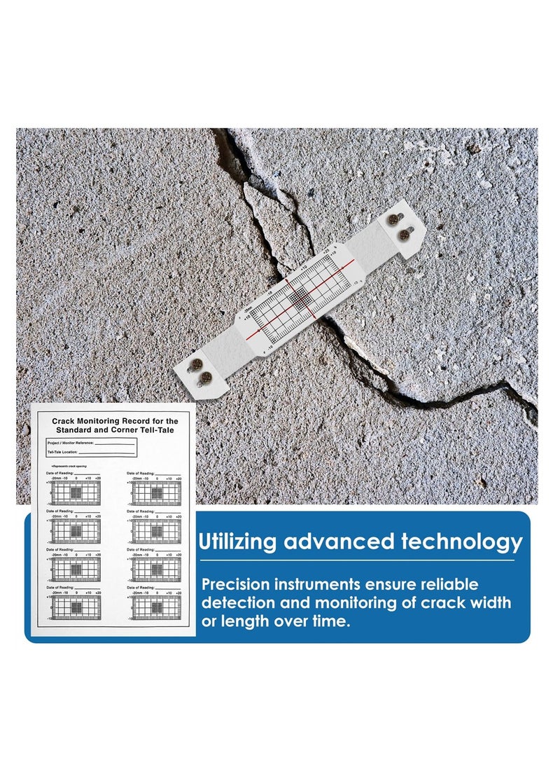 SYOSI Crack Monitoring Record, Standard Tell Tale Corner Crack Monitor for Recording Standard and Corner Cracks, Tell-Tale Crack Monitoring Device, Crack Monitor Gauge  - Image 3