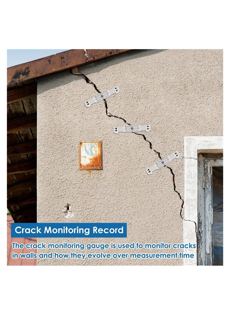 SYOSI Crack Monitoring Record, Standard Tell Tale Corner Crack Monitor for Recording Standard and Corner Cracks, Tell-Tale Crack Monitoring Device, Crack Monitor Gauge  - Image 5