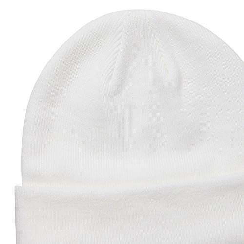 MaxNova Slouchy Beanie Cap Knit hat for Men and Women White - Image 4