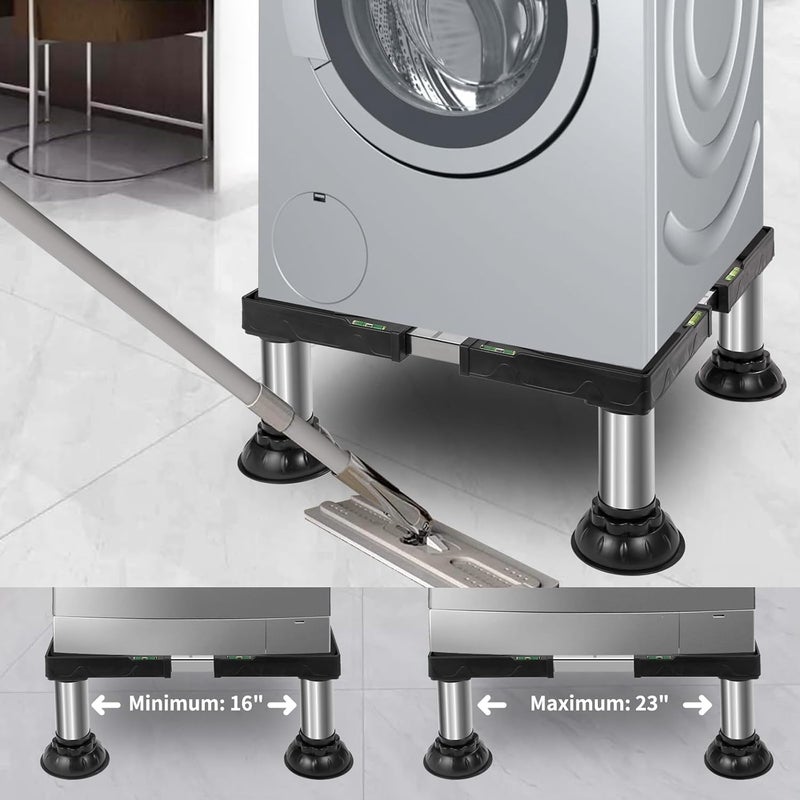 Nefish Mini Fridge Stand Height 7"-8.4" Adjustable Washer and Dryer Stand with 4 Strong Feet Heavy Duty Washing Machine Stand Base Laundry Pedestal Universal Platform for Home 16-24 Inch Appliance - Image 2