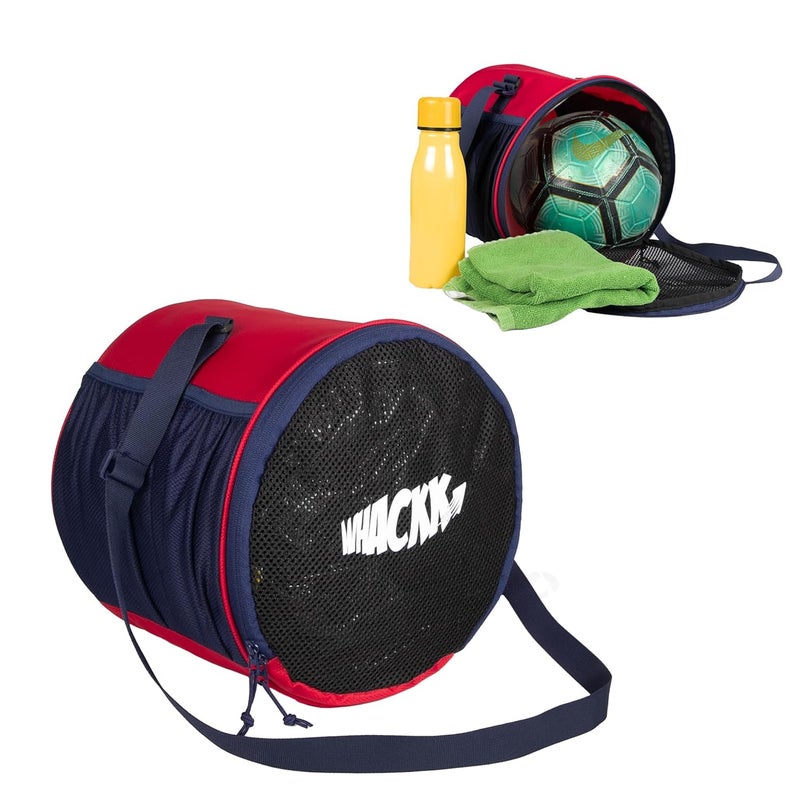 WHACKK Kick Soccer Red Navy Football Equipment Bags|Basketball Volleyball Bags |Adjustable Strap Backpack |Ball Bag |Kitbag - Made in India - Image 1