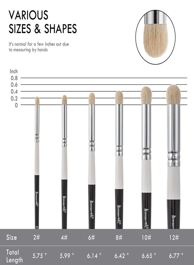 Brusarth Drybrush Set-Hobby Detail Paint Brush Set, 6 Sizes Goat Hair Acrylic Paint Brushes for Tabletop & Wargames Miniature Watercolor Oil Painting, Model for Beginners & Professional - Image 2