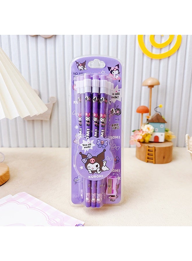 Sanrio 12Pcs/Pack Wooden Lead Pencil Set, with eraser and pencil sharpener, High Appearance Level Set HB Pencils, In Colorful Lead Cute Cartoon Box - Image 2