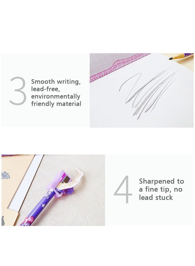 Sanrio 12Pcs/Pack Wooden Lead Pencil Set, with eraser and pencil sharpener, High Appearance Level Set HB Pencils, In Colorful Lead Cute Cartoon Box - Image 5