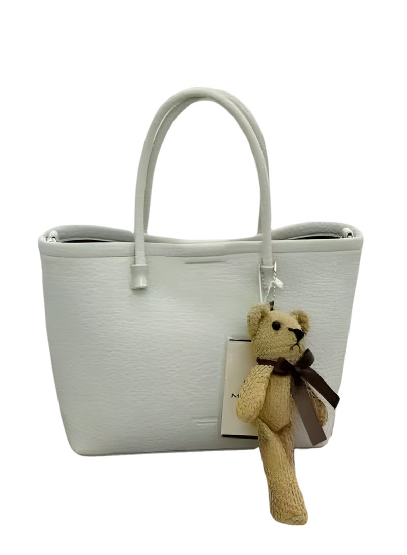 Ladies Tote Bags Simple PU Leather Handbags Work School Shopping Bags for Women with Zip and Inner Pocket（230）