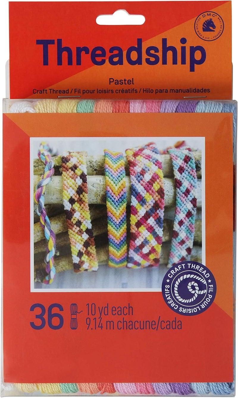 DMC Threadship Pastel Craft Thread Pack - 36 Skeins of 10 Yards Each - Image 2