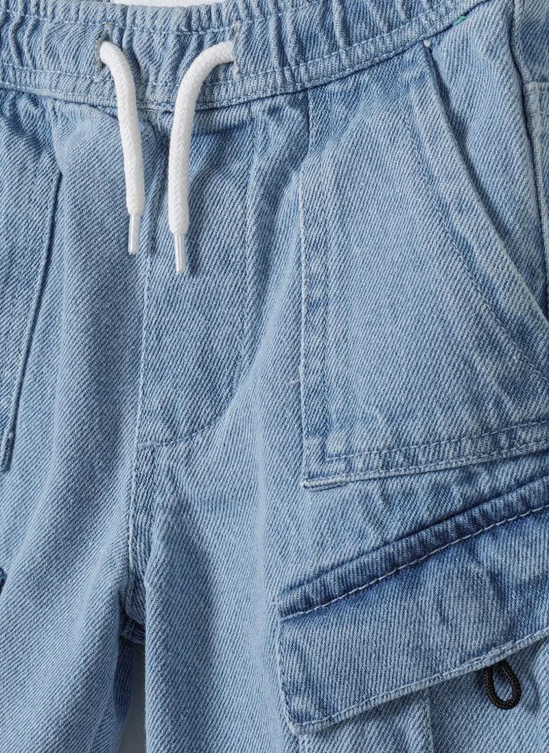 MINOTI Boys' Denim Cargo Shorts