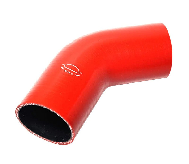 TenkeAuto 4-Ply Reinforced 45 Degree 3" ID Elbow Silicone Hose Coupler for Turbo/Intercooler/Piping (RED 3'') - Image 5