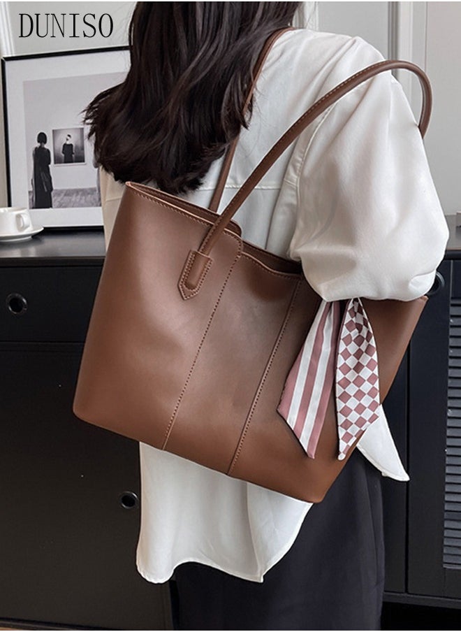 DUNISO Women's Shoulder Tote Bag Faux Leather Handbag for Women Large Capacity Messenger Fashionable Travel Shoulder Bag for Ladies Girls College Students  - Image 1