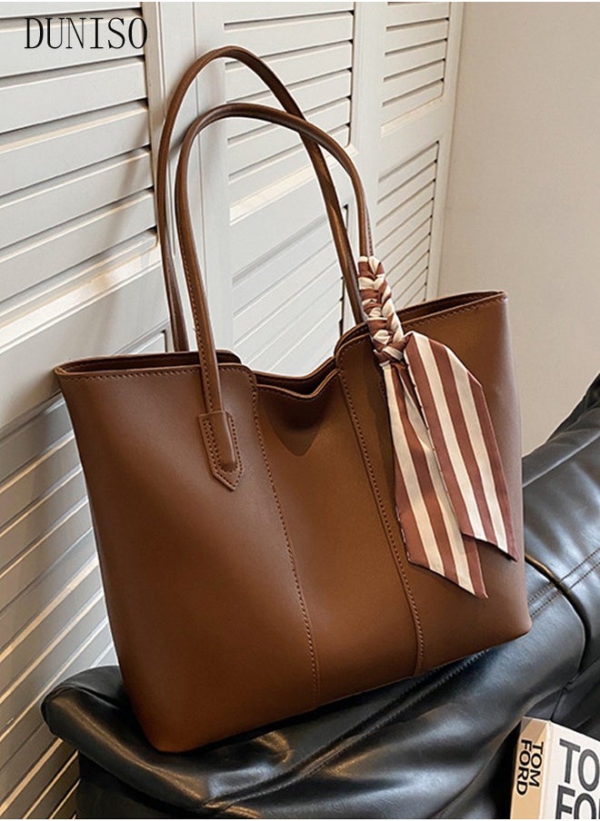 DUNISO Women's Shoulder Tote Bag Faux Leather Handbag for Women Large Capacity Messenger Fashionable Travel Shoulder Bag for Ladies Girls College Students  - Image 2