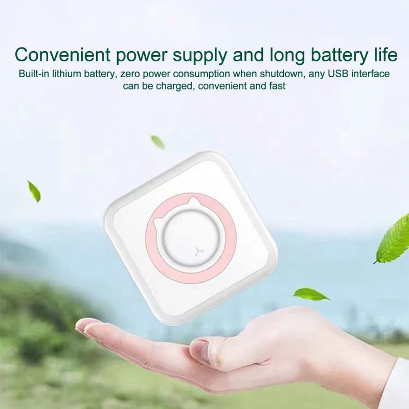Pink Portable Mini Sticker Printer Bluetooth Thermal Inkless Label Maker For Photo Notes - Image 5