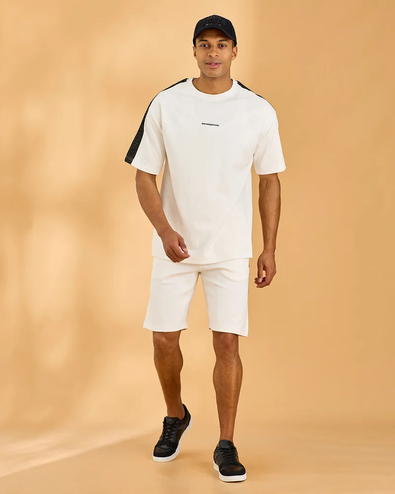 Redtag Men Ivory Printed T-Shirt