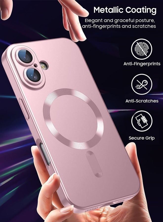 حالة مغناطيسية لآيفون 17، [توافق مع MagSafe] [محمية عدسة الكاميرا المدمجة] [خفة ورقع] حافظة سيليكون ناعمة مقاومة للصدمات بلمسة معدنية لآيفون 17 مقاس 6.3 بوصة، باللون الوردي - Image 2