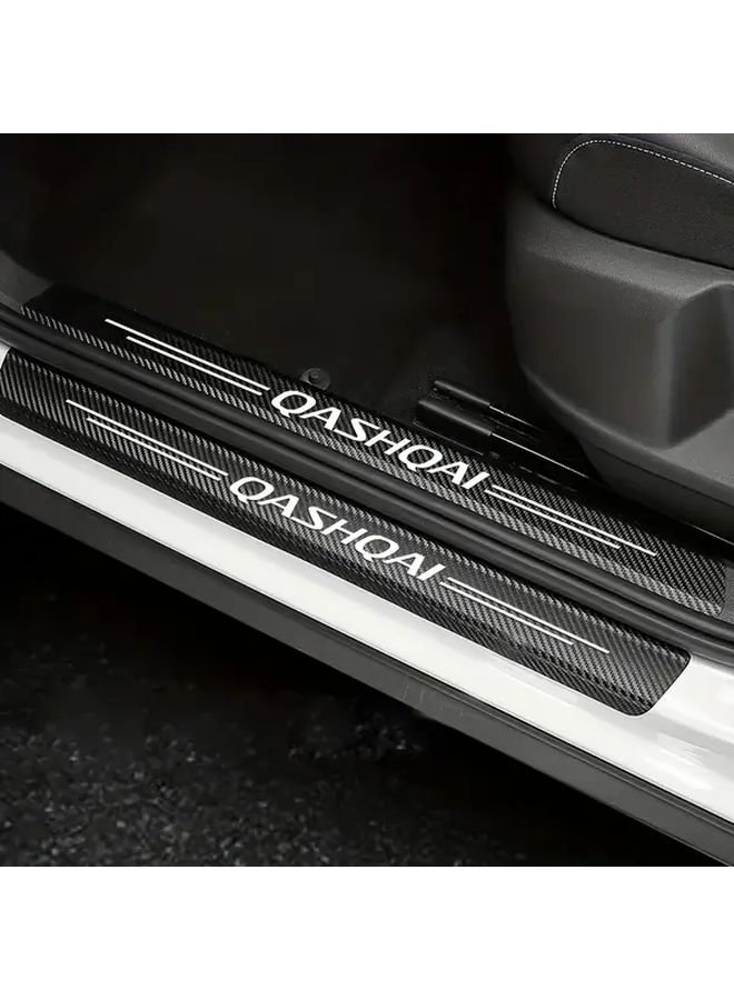 Carbon Fiber Black 5pcs Heavy Duty PVC Car Threshold Protection Vinyl Stickers For Nissan Qashqai - Image 1