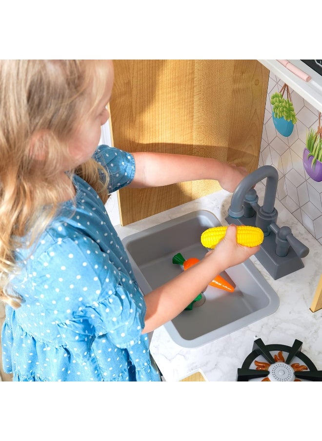 KidKraft KidKraft Fresh Harvest Play Kitchen with Lights and Sounds for Kids  - Image 4