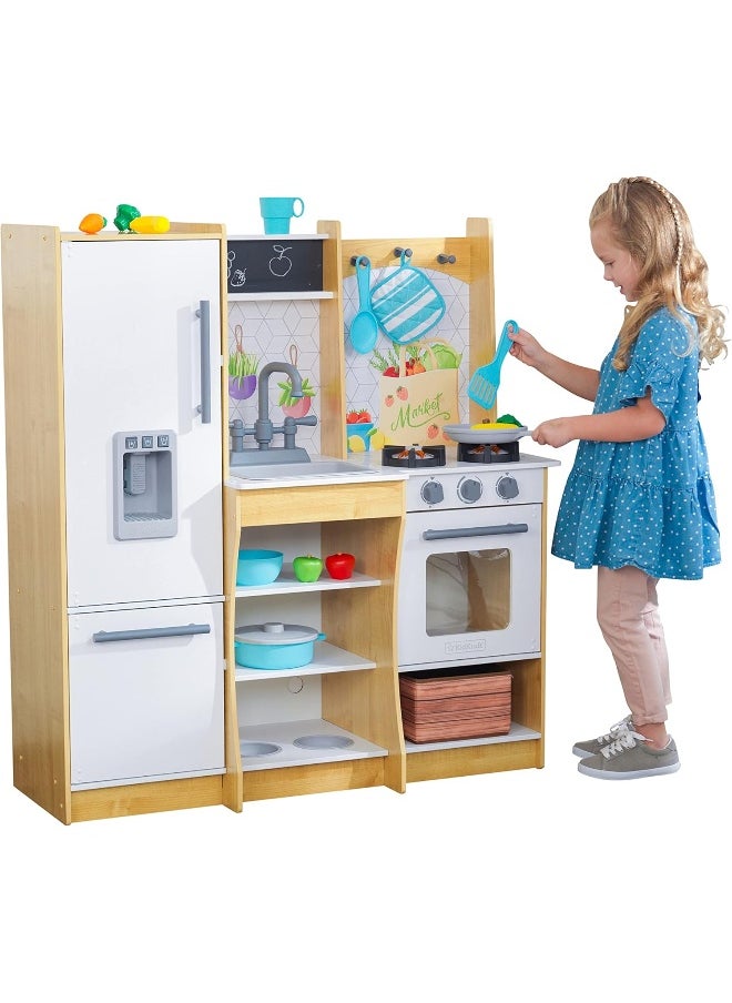 KidKraft KidKraft Fresh Harvest Play Kitchen with Lights and Sounds for Kids  - Image 1