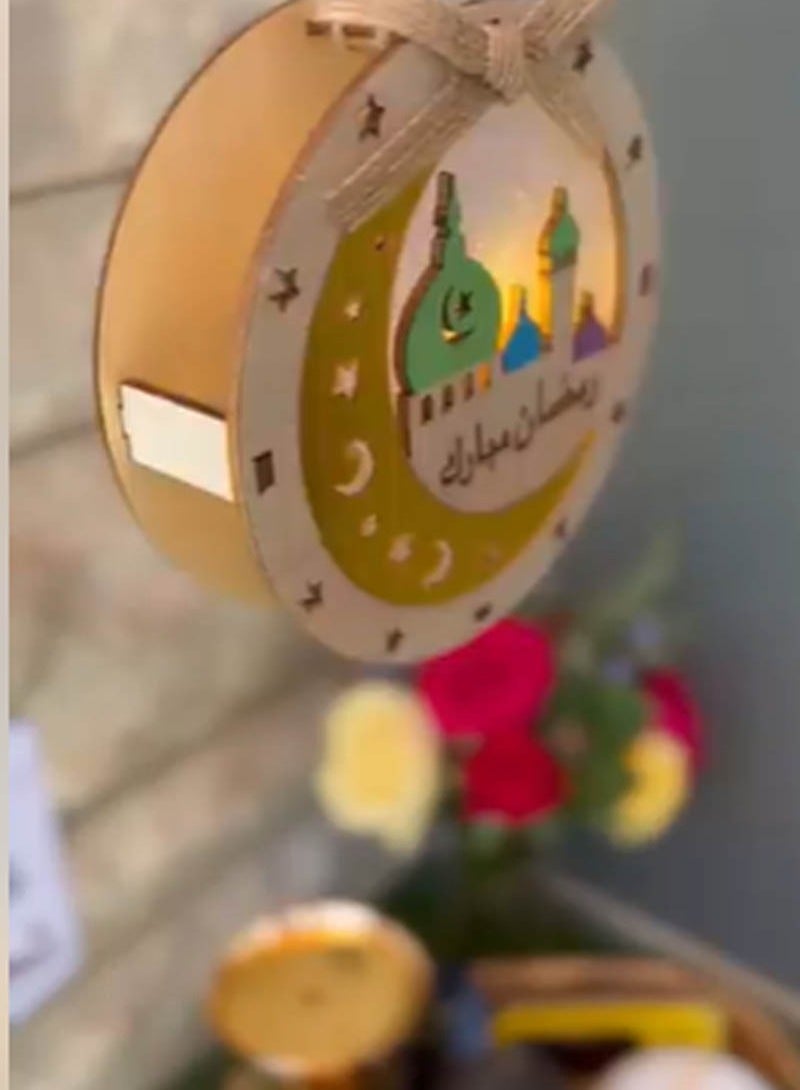 سي او أرماء اضاءة خشبية ال اي دي  زينة رمضان تحوي عبارة رمضان كريم - Image 3
