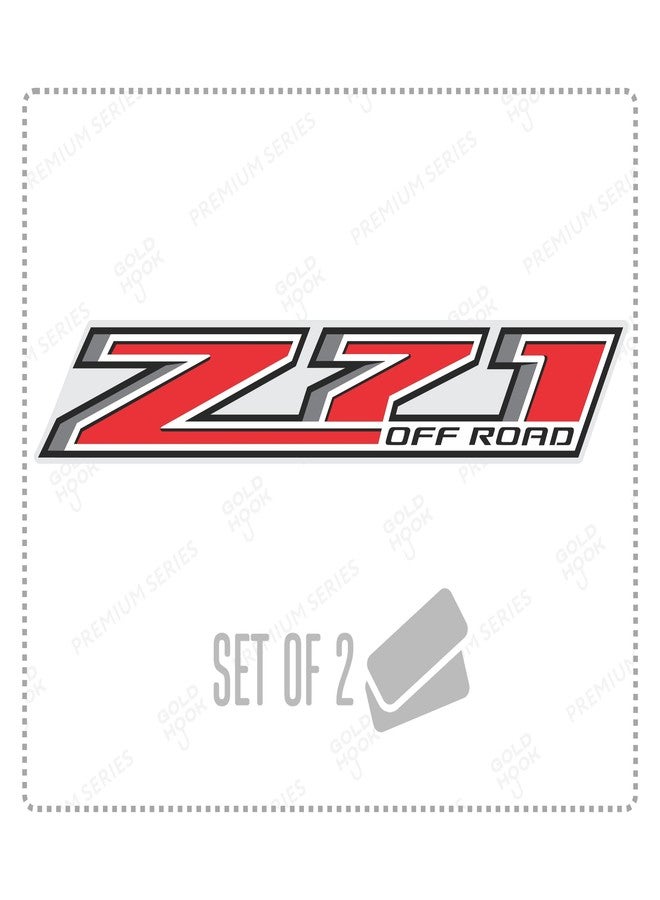 GOLD HOOK Z71 Off Road Decals Compatible with Chevy Silverado - F (2007-2013) Bed Side 1500 2500 HD, Set of 2, Premium Series (Red Metallic Finish) - Image 1