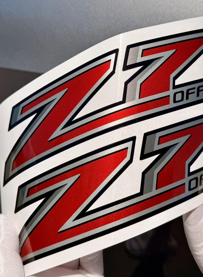 GOLD HOOK Z71 Off Road Decals Compatible with Chevy Silverado - F (2007-2013) Bed Side 1500 2500 HD, Set of 2, Premium Series (Red Metallic Finish) - Image 2