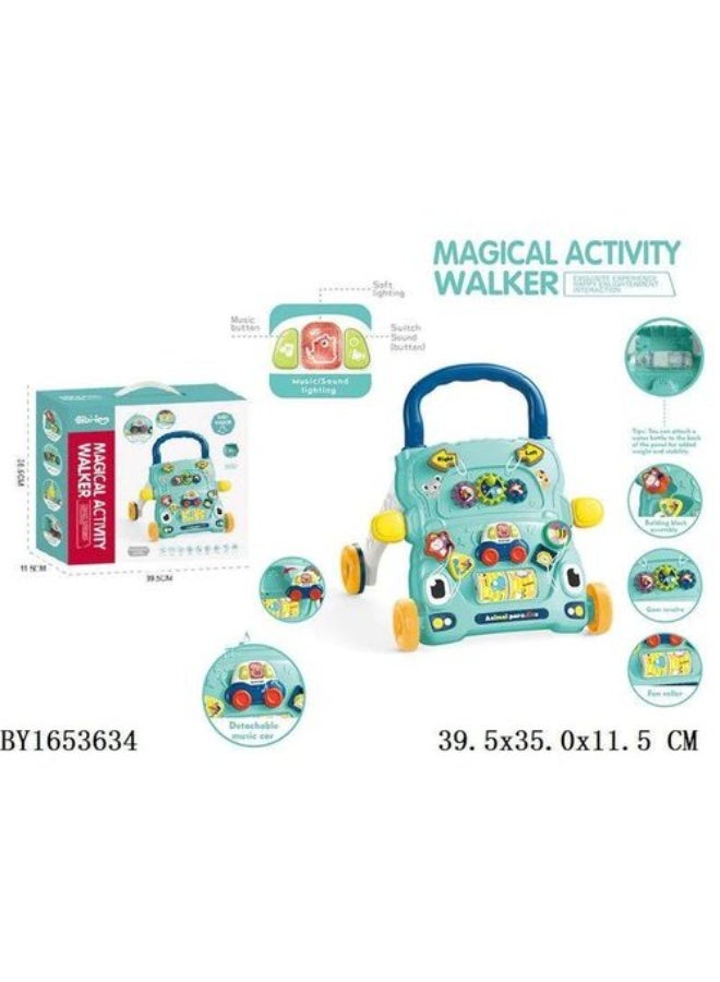 Baby Activity Walker Sit to Stand Kids Multi Activity Toddlers Musical Fun Walker, Lights and Sounds, Learn to Walk Birthday Gift for 9, 12, 18 Months 1, 2 Year Old, Infant, Boy, Girl Blue - Image 2