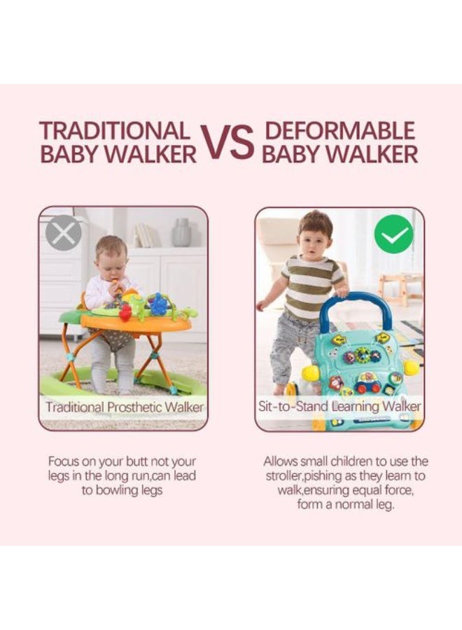 Baby Activity Walker Sit to Stand Kids Multi Activity Toddlers Musical Fun Walker, Lights and Sounds, Learn to Walk Birthday Gift for 9, 12, 18 Months 1, 2 Year Old, Infant, Boy, Girl Blue - Image 3