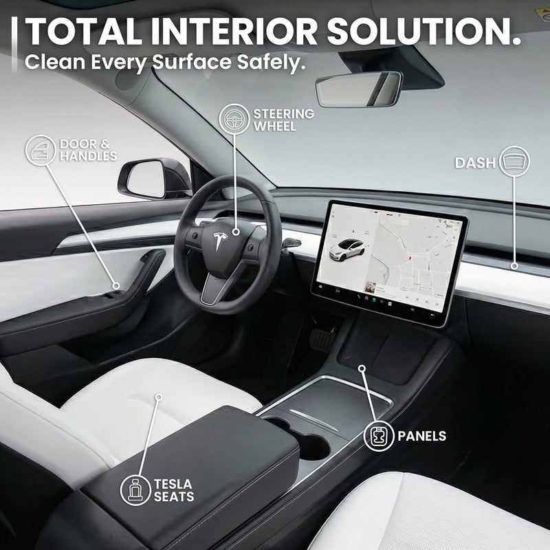 ايفيو مجموعة منتجات تنظيف الداخلية لسيارات تسلا من - (16 أونصة) إكسسوارات لطراز تسلا Model Y وطراز تسلا Model 3 | منظف مقاعد تسلا، منظف داخلي للسيارة - تنظيف جلد السيارة | طرازات تسلا Model S، Model 3، Model X، 2026 - Image 5