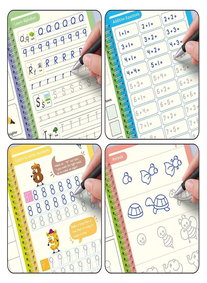 HEVIR Magic Book for Kids – Number Tracing & Calligraphy Practice Copybook Set for Preschoolers | Sank Magic Writing Tool | Includes 4 Books, 10 Refills, 1 Pen & 1 Grip - Image 5
