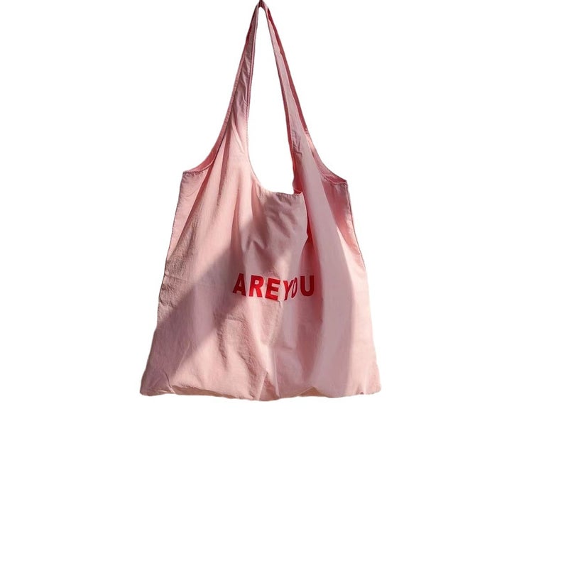 Women's Canvas Shopper Tote Bag with Letter Print - Image 1