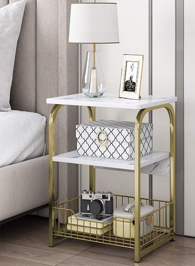 fashionhome طاولة سرير وأريكة لغرفة المعيشة بتصميم عصري فاخر 40 × 30 × 62 سم  - Image 1