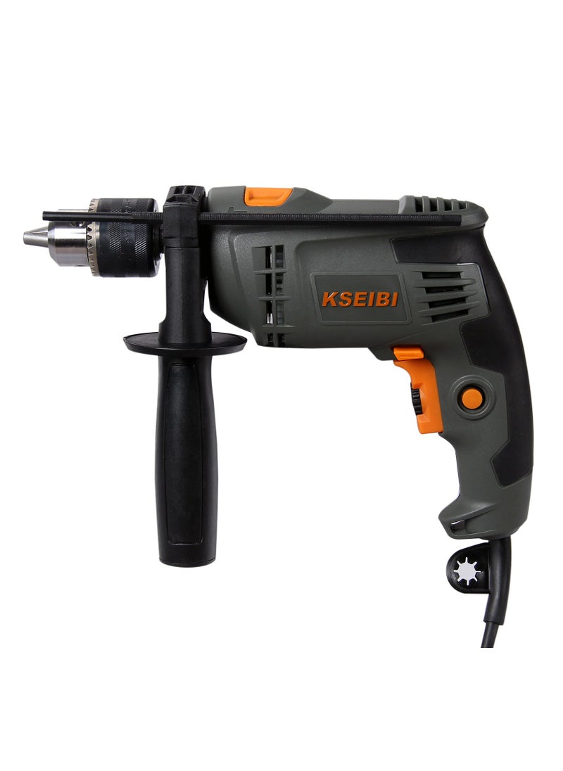 KSEIBI Impact Drill 550W, Electric Impact Drill Variable Speed, Cord Drill with Rotating Handle for Concrete, Metal, Wood. Drilling into Concrete, Woodworking, Metalworking, drilling tiles and pipes  - Image 1