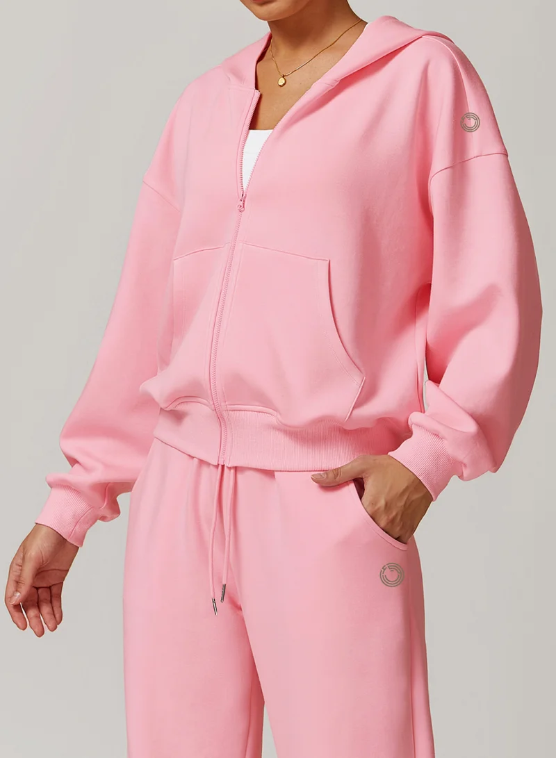 Kawn.yoga Orchid Pink Womens Mid Waist Oversized Wide Leg Joggers for Women | Best Price UAE