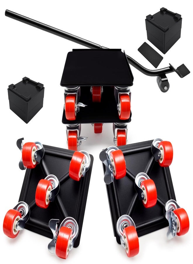 VALTAVO Furniture Moving Tool Kit - Heavy Duty Furniture Lifter Movers Transporter Rollers Tool Set, 4 Pack Sliders with Wheels Appliance Movers Dolly - Easy Piano and Refrigerator (Black, 5.37" x 5.37") - Image 1