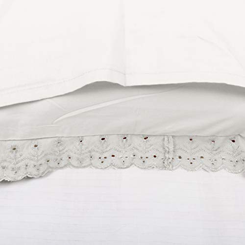 VHC 100% Cotton Lace Pillow Cover/Case Set (Pack of 2)-White - Image 5