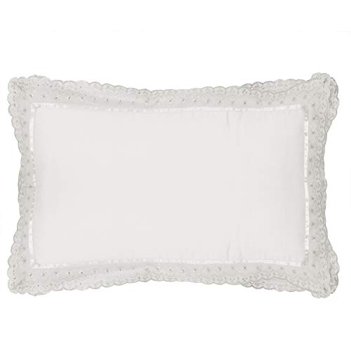 VHC 100% Cotton Lace Pillow Cover/Case Set (Pack of 2)-White - Image 2