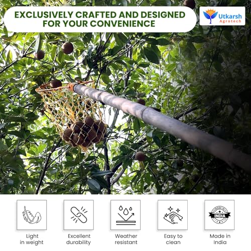 Utkarsh Mango Fruit Plucker with Net|Fruit Picker|Fruit Harvester (5-7 Kg)|Nylon Net Metal Frame|Fruit Basket Capacity Garden Tool-Set of 1 PC - Image 5