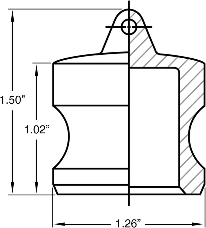 Gloxco Cam and Groove Fitting, Aluminum, Type DP, 3/4″ Camlock Dust Plug (CAM-07-DP-AL) - Image 2