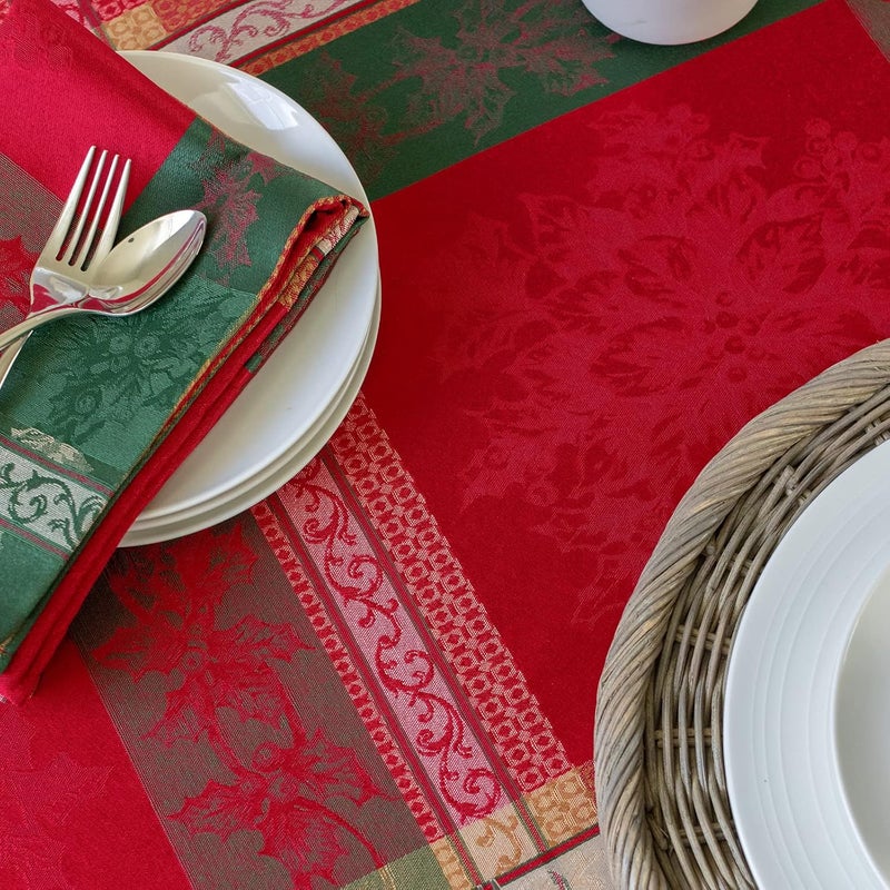Benson Mills Holiday Legacy Yarn Dyed Jacquard Fabric Table Cloth Holiday Winter and Christmas Tablecloth Holiday Legacy 52 x 70 Rectangular - Image 4