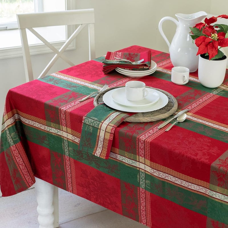Benson Mills Holiday Legacy Yarn Dyed Jacquard Fabric Table Cloth Holiday Winter and Christmas Tablecloth Holiday Legacy 52 x 70 Rectangular - Image 2
